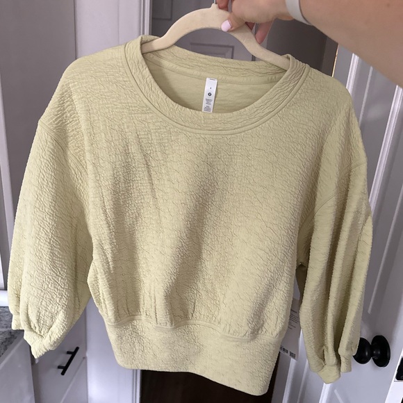 lululemon textured crew neck pullover dew green - Picture 3 of 5